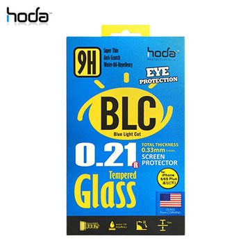 HODA iPhone 6 Plus / 6S Plus 5.5吋 0.21mm 抗藍光 滿版 鋼化 康寧 玻璃保護貼