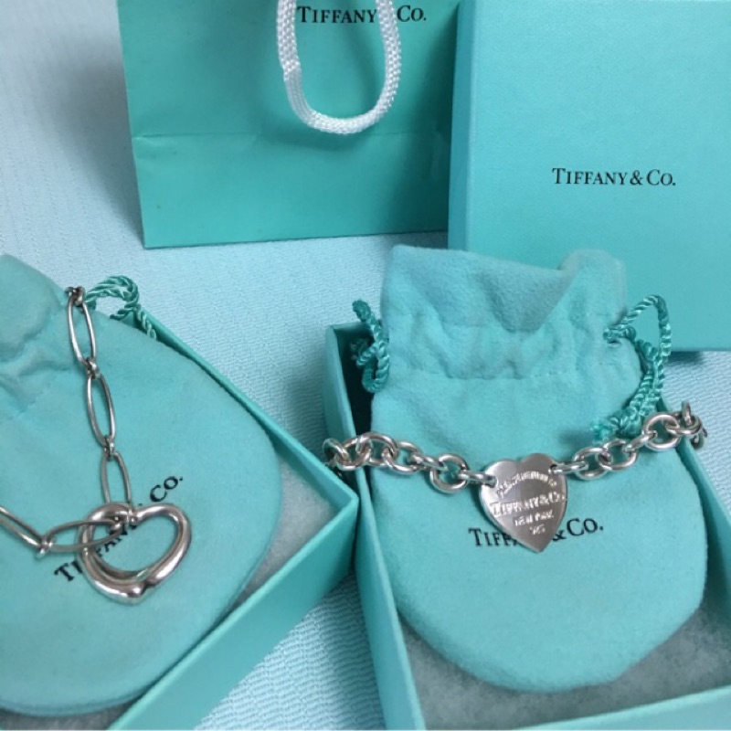 Tiffany 純銀厚牌愛心手鍊