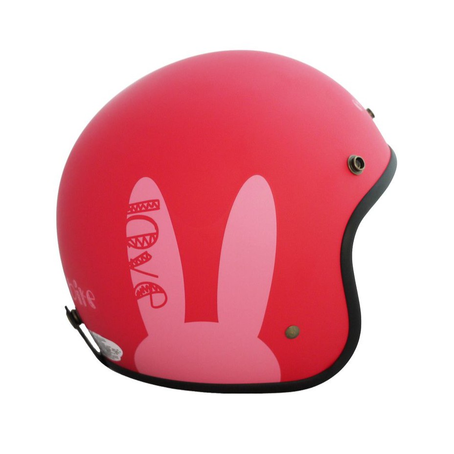 EVO 安全帽 N CA-309 復古帽 LOVE兔 消深粉色 半罩 半拆洗 卡通圖案 正版授權