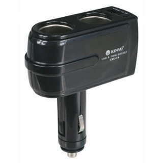 【KINYO】2孔車用點煙器擴充座+USB充電槽(CRU-14) KINYO出廠,品質保證