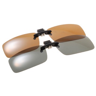 EJING掛式太陽眼鏡 EJJC167 偏方形 (灰-棕) 夾式偏光二色可選 前掛式太陽眼鏡-金橘眼鏡