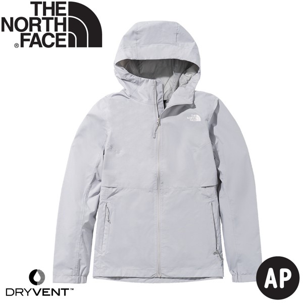【The North Face 美國 女 DryVent防水外套《淺灰》】49B9/防水夾克/衝鋒衣/防風外套/悠遊山水