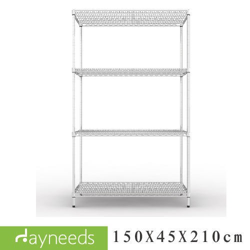 dayneeds 150x45 荷重型四層架高210公分(電鍍插管) 鐵架鐵力士架 收納架 廚房架 置物櫃