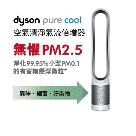 Dyson pure cool TP00空氣清淨氣流倍增器(時尚白)活性碳含量提升三倍