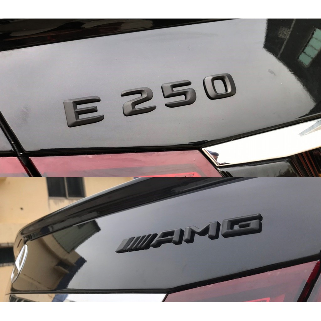 Benz 賓士 15-18 尖型 E250 AMG E-W213 消光黑 霧面黑 後箱 字體 字貼 標誌 高度23mm