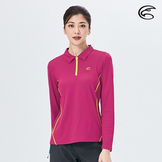 ADISI 女半門襟智慧纖維超輕速乾長袖POLO衫 【梅果紫】吸濕排汗 保暖 中層衣 內搭 穿搭 AL2021042