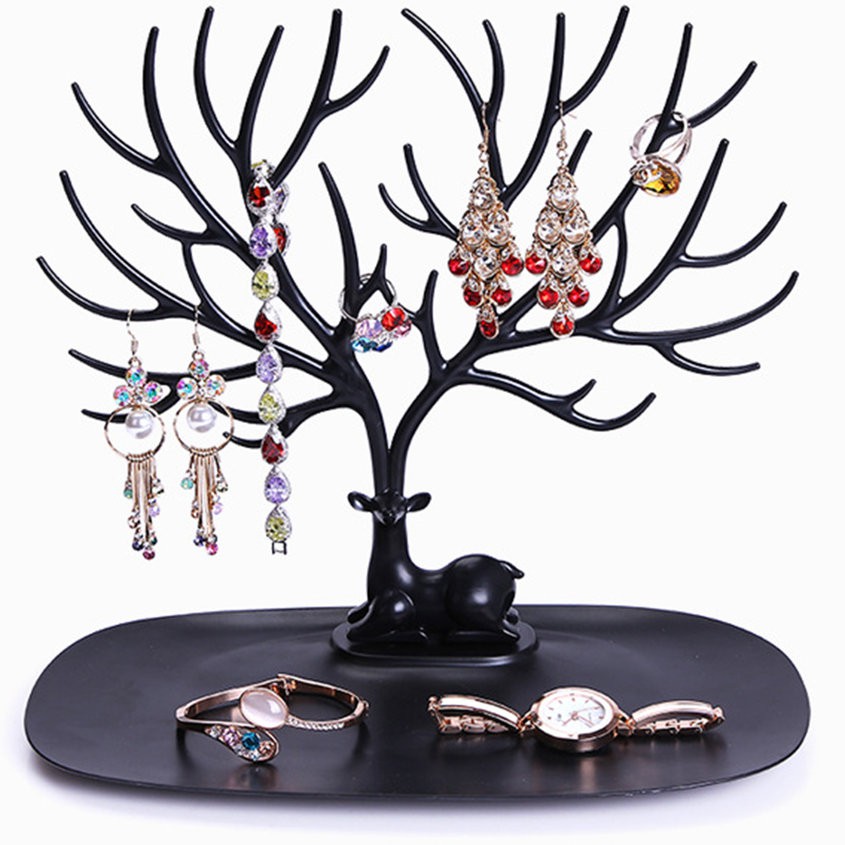 復古鳥樹架珠寶耳環項鍊戒指展示架支架展示