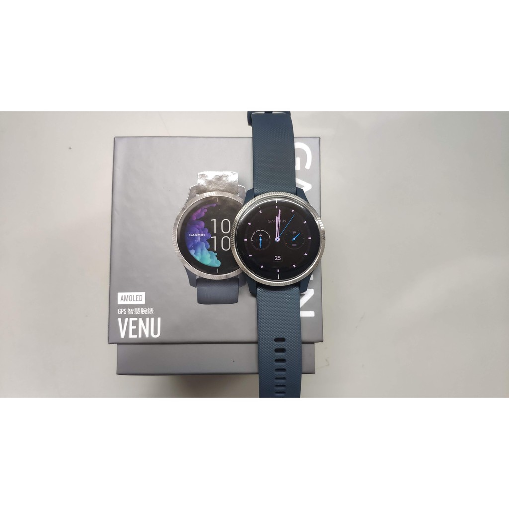 Garmin VENU AMOLED GPS智慧腕錶(二手、花崗岩藍)