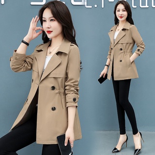 愛依依 外套 上衣 夾克 風衣 大衣M-3XL新款韓版風衣女洋氣垂感減齡風衣女小個子收腰短款外套T153-631.
