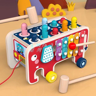 臺灣直營-兒童玩具 打地鼠遊戲玩具 幼兒童 益智玩具 嬰兒早教1-3歲 男孩女孩 音樂玩具推車 提高反應力