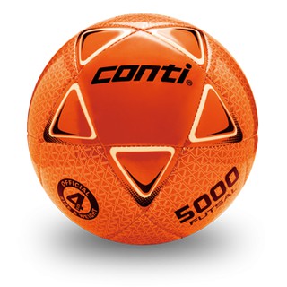便宜運動器材 CONTI S5000L-4-OBK 低彈跳頂級TPU車縫(4號球) 橘/黑 五人制足球錦標賽比賽用球