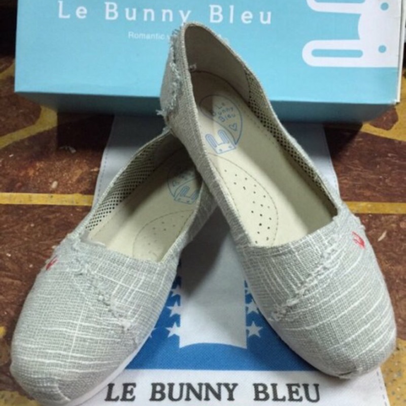 全新正品Le Bunny Bleu 懶人便鞋-棉布休閒平底鞋.兔頭鞋