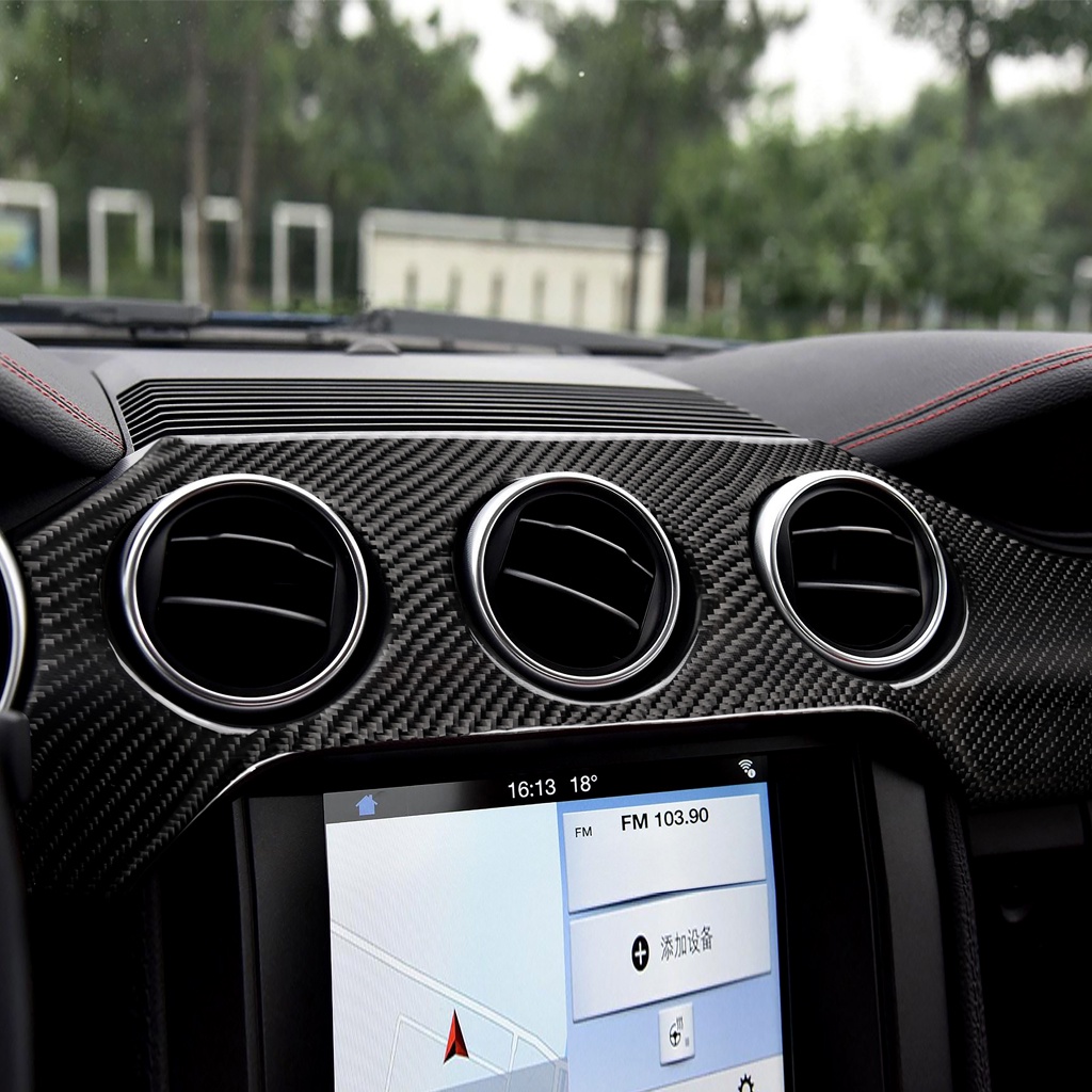適用於福特野馬 2015-2020 真正碳纖維汽車儀表板面板蓋裝飾貼紙汽車內飾配件