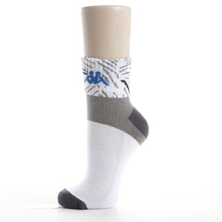 KAPPA 時尚型男休閒運動短筒襪(毛巾底)~白 中灰 黑 義大利藍3雙
