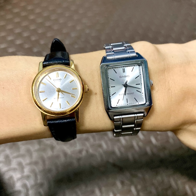 客訂） Casio 方錶 圓錶 金邊皮帶錶 銀錶 korea 韓國 卡西歐 方形錶 復古錶 手錶 現貨 二手