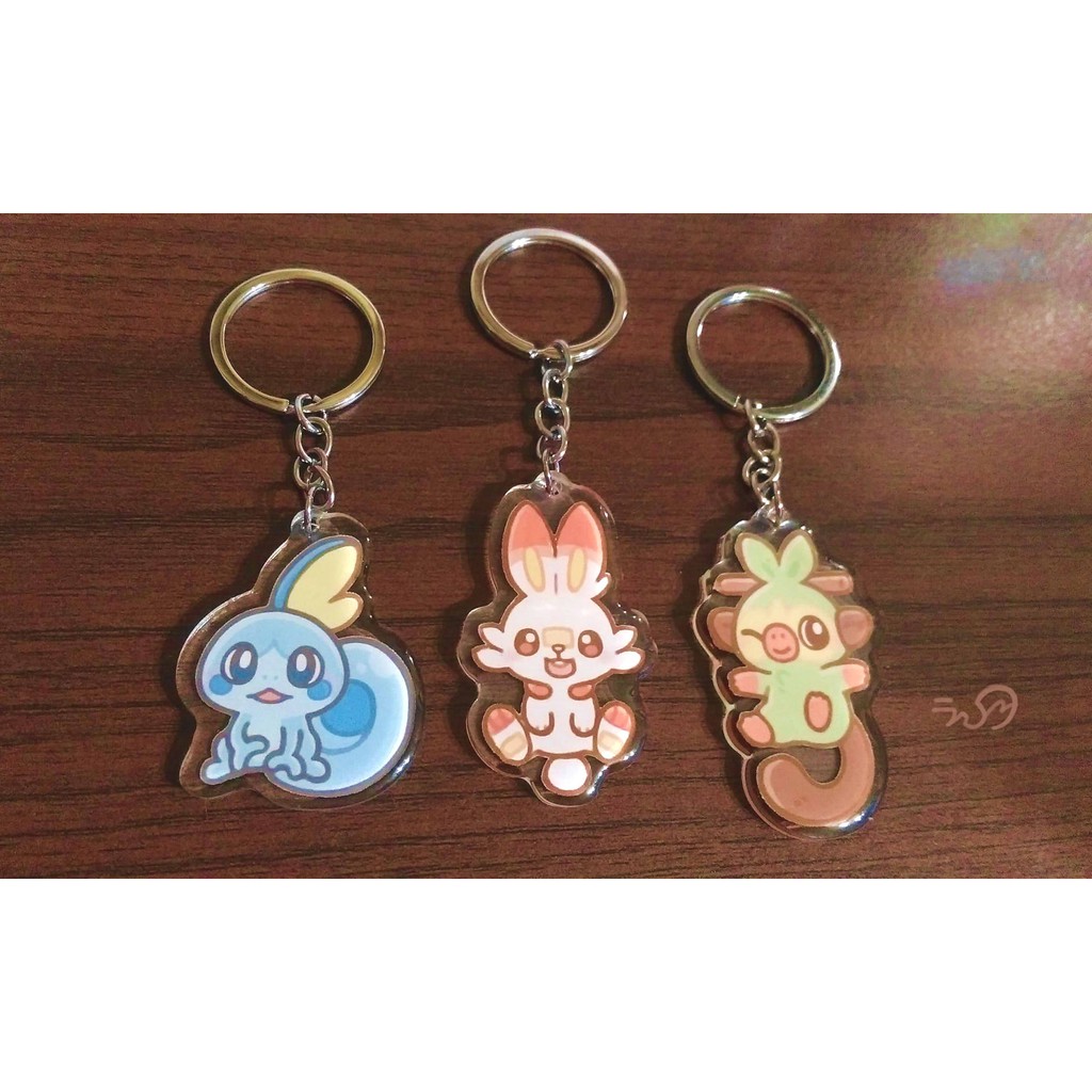 【狐蝶蘭】寶可夢 劍盾 吊飾 透明鑰匙圈 炎兔兒 淚眼蜥 敲音猴 第八世代 皮卡丘