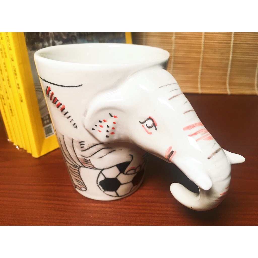 ☆《999shop小舖》☆手繪動物立體馬克杯-泰國大象 3D立體手繪杯 造型馬克杯 陶瓷杯子 茶水杯 水壺 水杯