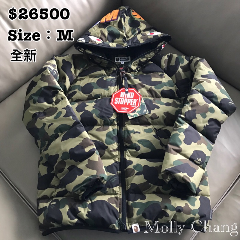 Bape鯊魚羽絨外套 蝦皮購物