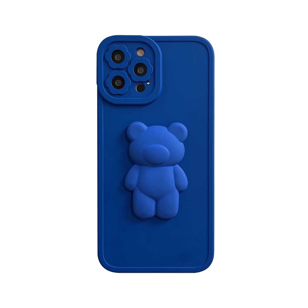 克萊因藍小熊 iphone14promax 蘋果13手機殼 11 13pro xr xs可愛8plus矽膠全包防摔保護套