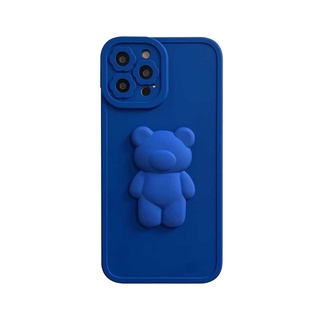 克萊因藍小熊 iphone14promax 蘋果13手機殼 11 13pro xr xs可愛8plus矽膠全包防摔保護套