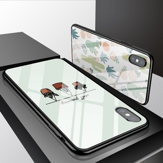 🔥秒出貨🔥IPhoneXS 仙人掌 可愛植栽 玻璃殼 鋼化玻璃手機殼 IPhone6 IPhone7 I8 Plus