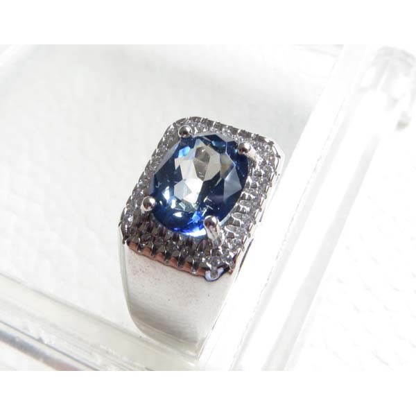 天然藍寶石藍剛玉戒指銀鑲嵌活圈內徑可調Sapphire 男戒女戒9*7mm通透最具保值增值潛力首選首飾飾品