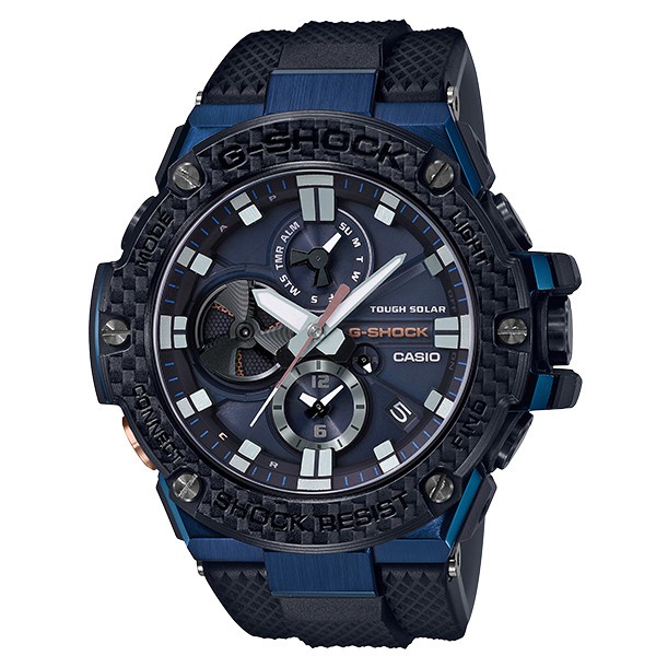 CASIO G-SHOCK GST-B100XB-2A BLUETOOTH藍牙雙顯電子錶(黑X藍)