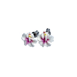 Fimo Plumeria Flower Earring 海島風 扶桑花耳環 (軟陶) 夏威夷進口 全新