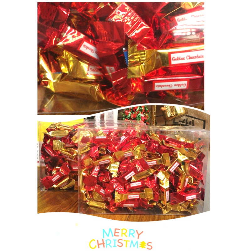 [蕃茄園] 日日旺 黃金造型代可可脂巧克力 800g 黃金包裝 聖誕節 交換禮物 送禮 巧克力 喜糖