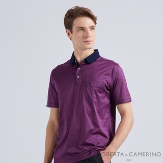 【ROBERTA諾貝達】 純棉進口男裝 時尚精品 高級短袖POLO 梅紅