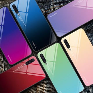 Samsung三星手機殼漸變玻璃超薄防摔2018A7 A9創意A6plus保護套2018 A8+