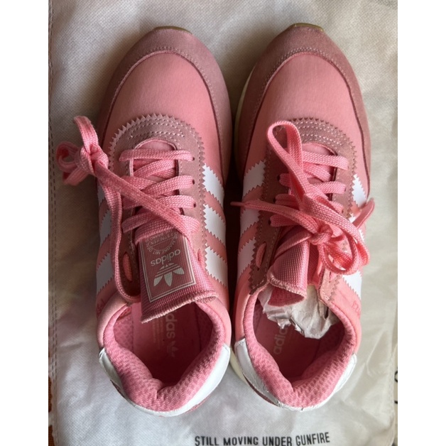 「免運」愛迪達BOOST W FLB粉紅色帆布麂皮慢跑鞋