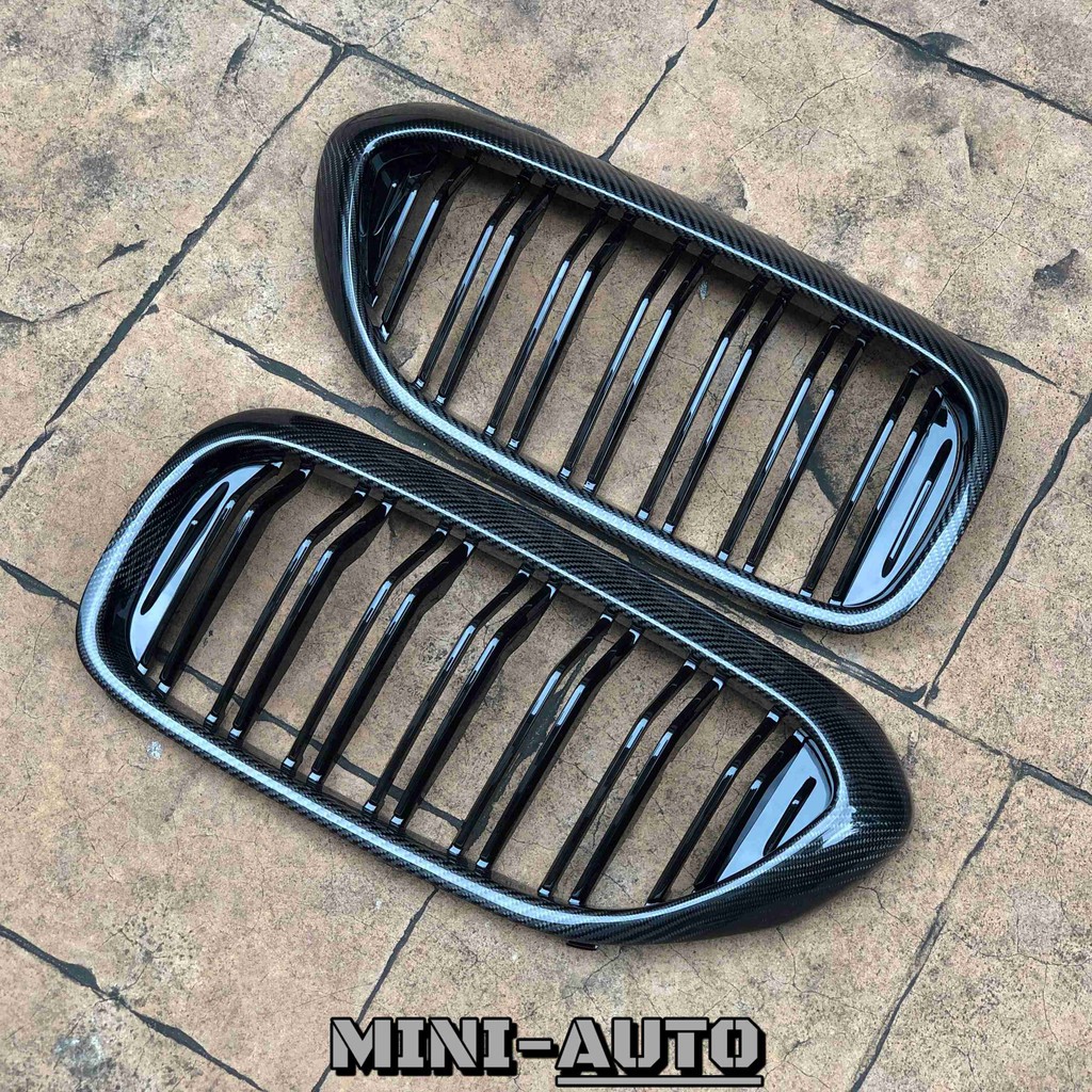 MINI-AUTO☑️ BMW M5樣式 碳纖維雙線亮黑鼻頭 水箱罩套件 直上替換改裝 G30 540i 550i 副廠