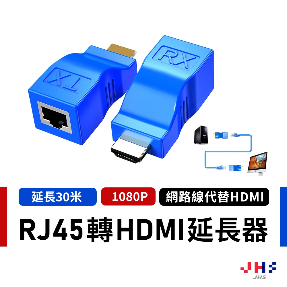【JHS】RJ45轉HDMI延長器 HDMI 延長器 網路延長器 網路線延長 轉接頭 HDMI延長器 rj45 影音線