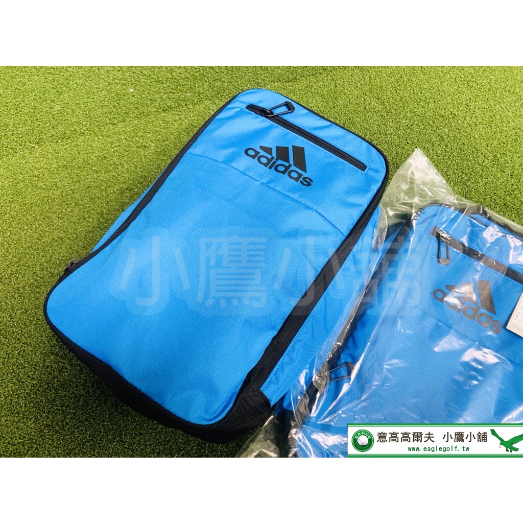 [小鷹小舖] Adidas Golf HJ9681 阿迪達斯 高爾夫鞋包 鞋袋 攜帶方便 拉鍊封口 單一尺寸 藍色