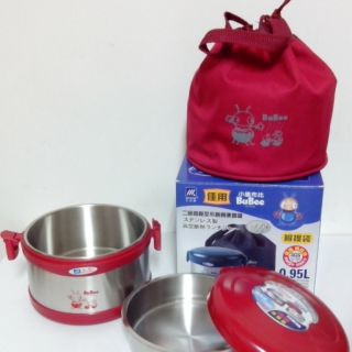 三光牌 佳用 小蟻布比 J-950EB 保溫便當盒 正#304不鏽鋼（18-8) 附提袋菜盤 保冰冷餐盒 保溫便當盒