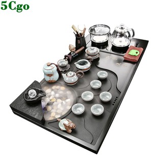 5Cgo茶具套裝家用客廳辦公會客高端霧化流水整塊烏金石茶盤全自動一體 t641559294241