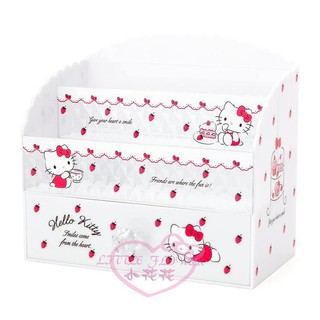 ♥小公主日本精品♥hello kitty凱蒂貓滿版圖案白色塑膠花邊收納櫃置物櫃化妝櫃化妝收納櫃12049004