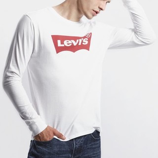Levi's T恤 長袖上衣 男裝 LOGO款 T恤 長袖上衣 長袖T恤 圓領 L36015 白色(現貨)