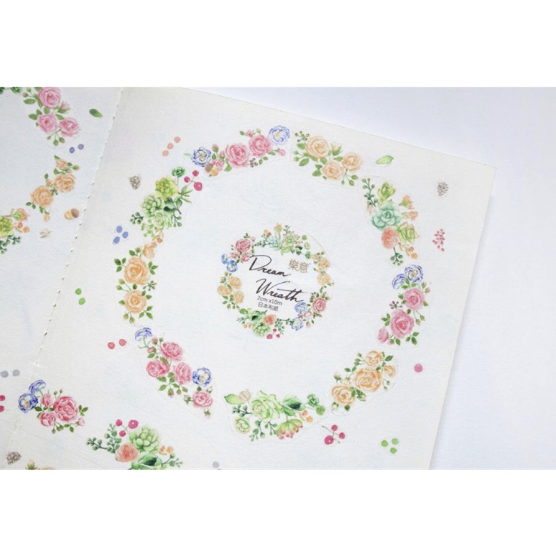 樂意夢幻花圈60公分循環分裝花朵玫瑰多肉植物花圈裝飾水彩夢幻甜美裝飾手帳邊框和紙膠帶 蝦皮購物