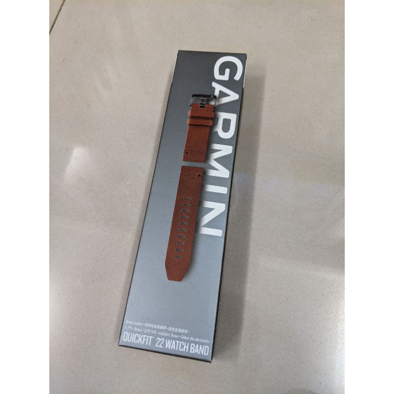 Garmin Quickfit 22mm咖啡色皮革錶帶fenix皮錶帶全新