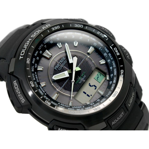 【金台鐘錶】CASIO卡西歐 太陽能專業登山 電波錶 (台灣公司貨) PRW-5100-1