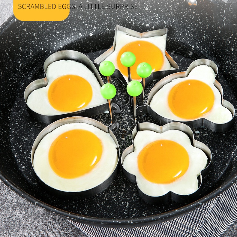 煎蛋煎餅不銹鋼創意早餐煎蛋鍋圓形廚房烹飪煎蛋模型