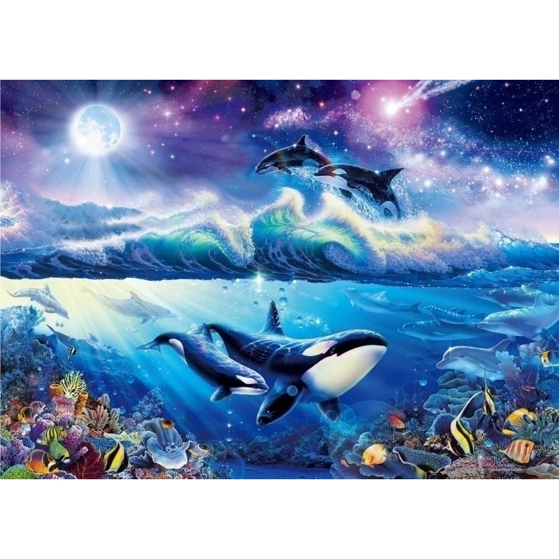 現貨日本epoch進口益智拼圖54 706 藍鯨海洋之舞00片迷你夜光 蝦皮購物