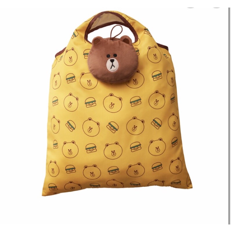 ［限貨］2021 麥當勞 開春熊有禮 限量熊大 包熊大折疊手提袋 環保購物袋 購物袋 黃色 春節提袋