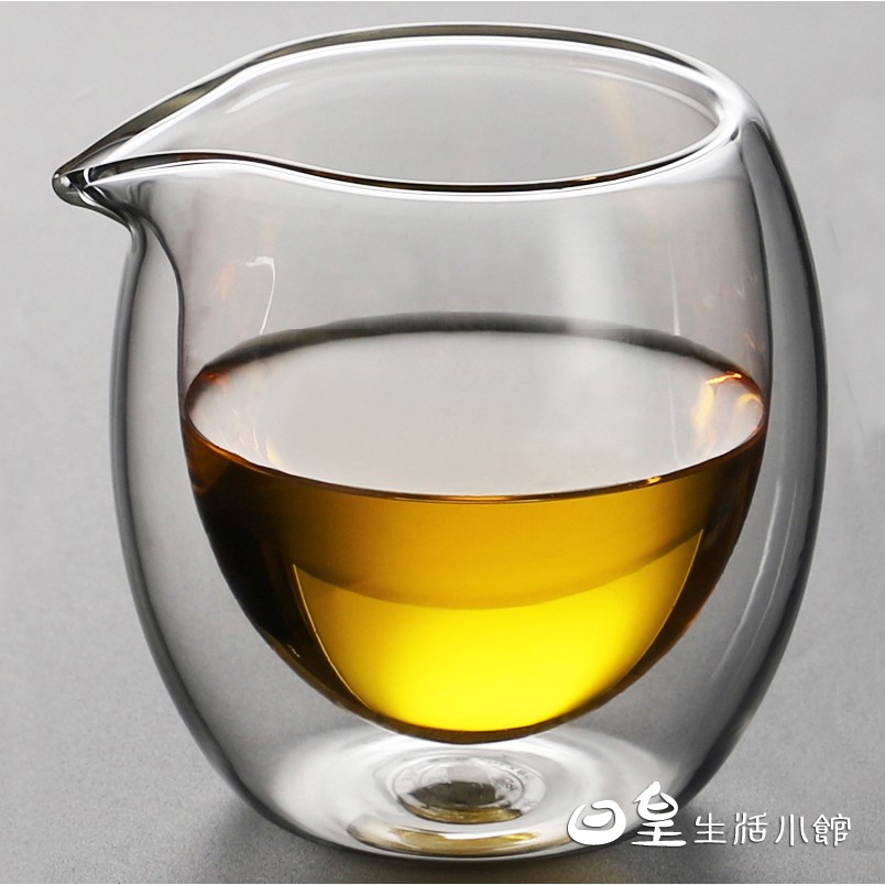 雙層杯雙層玻璃茶海純手工耐高溫雙層玻璃公道杯茶具配件玻璃茶具分茶器日皇 蝦皮購物