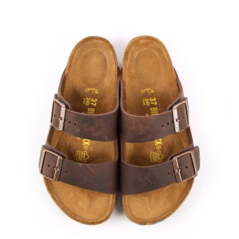 現貨BIRKENSTOCK 勃肯拖鞋 真皮 褐色 24.5/39