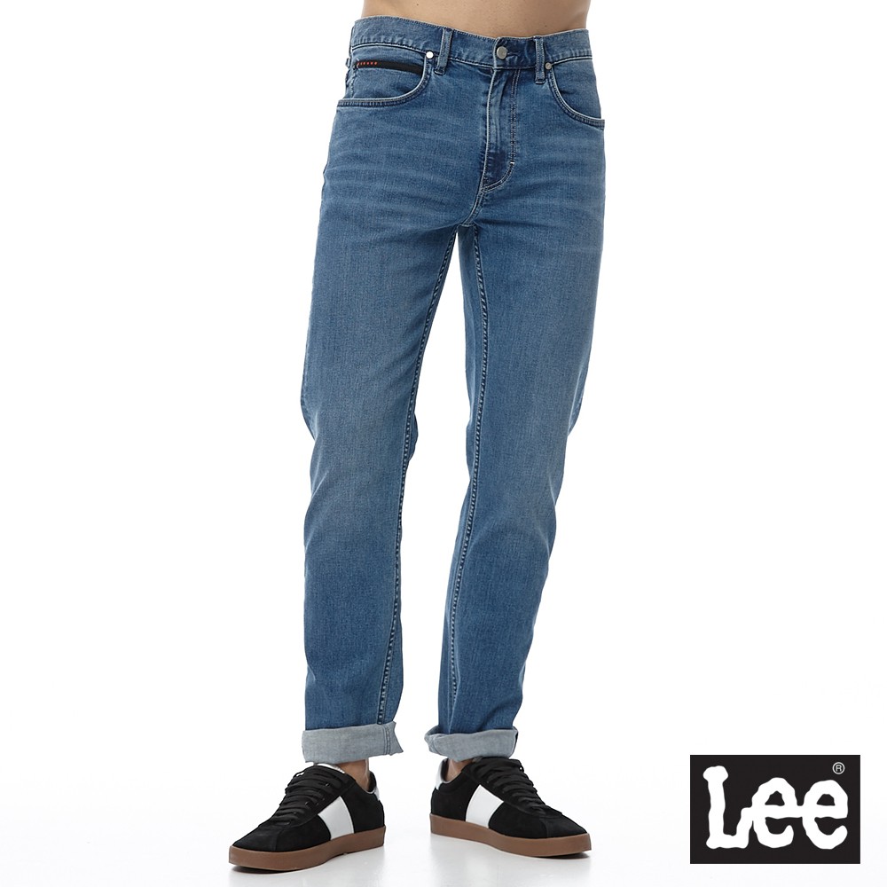 Lee 726 彈性中腰標準直筒牛仔褲 男 中藍 LL19001342F