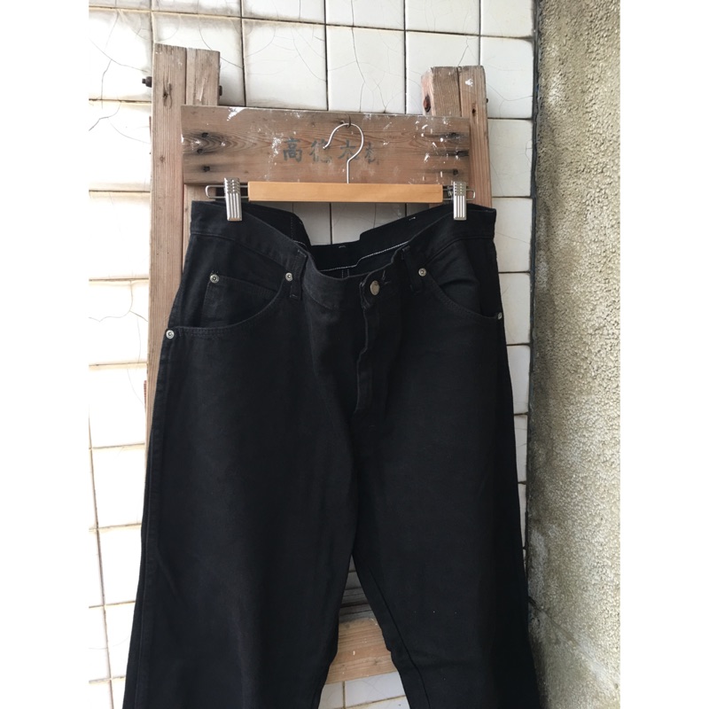 W38 美國製 wrangler 黑色牛仔褲 厚棉量 龐克風格 藍哥 二手褲 丹寧褲 高磅數