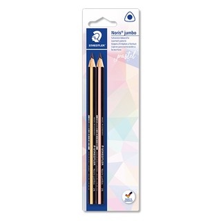 施德樓 STAEDTLER MS119BK2PA 三角鉛筆2B特寬粉彩色系2入